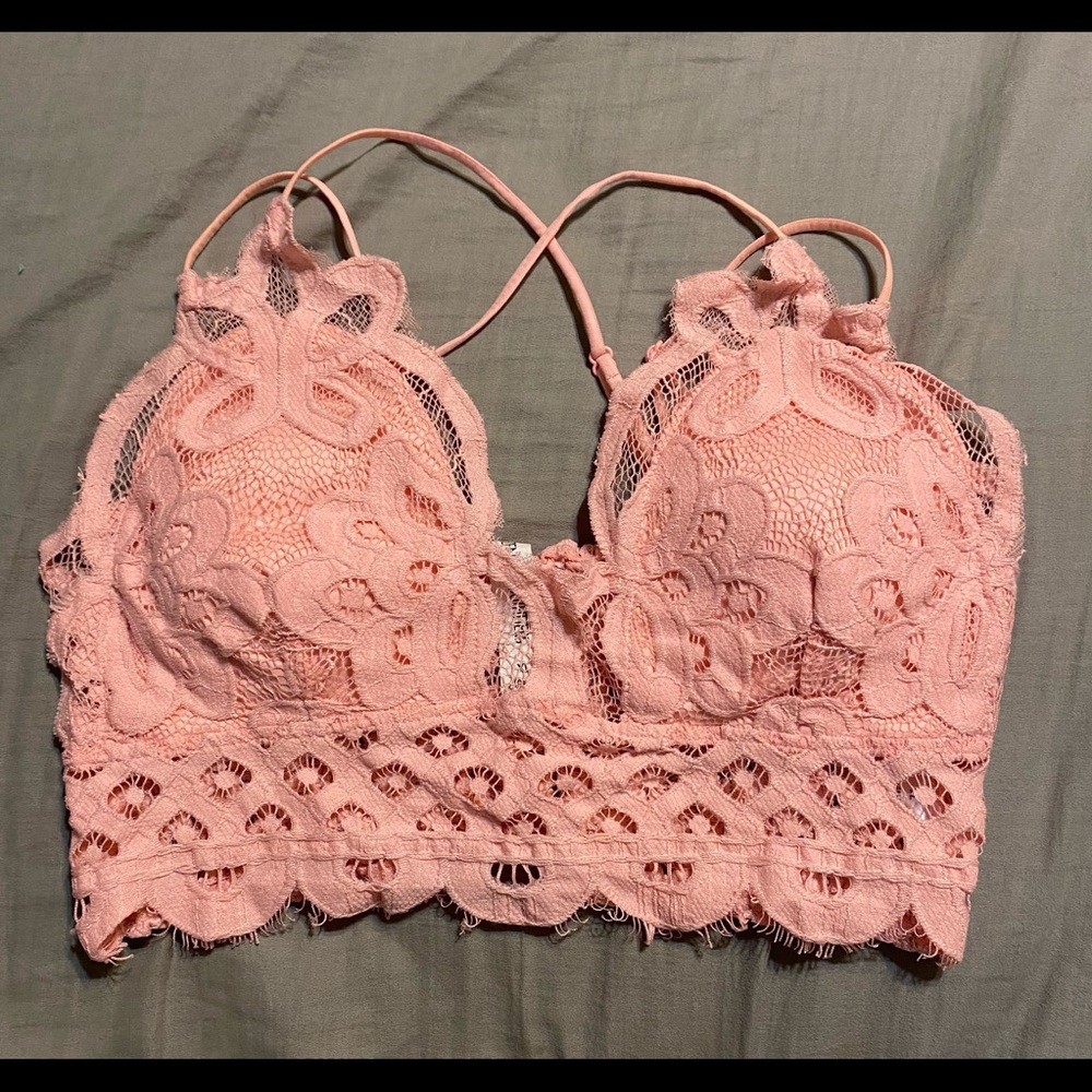 Zenana Outfitters pink lace bralette
